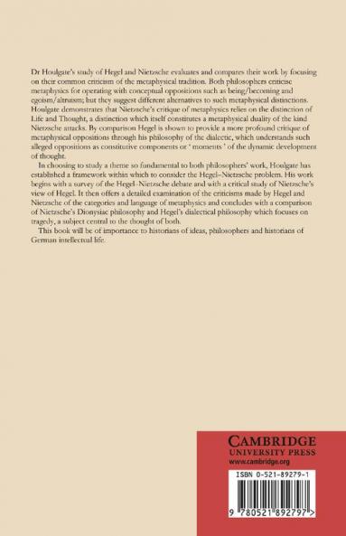 Hegel Nietzsche and the Criticism of Metaphysics