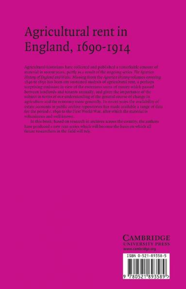 Agricultural Rent in England 1690 1914