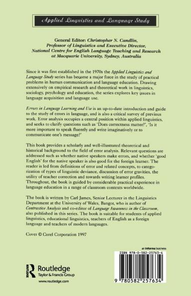 Errors in Language Learning and Use
