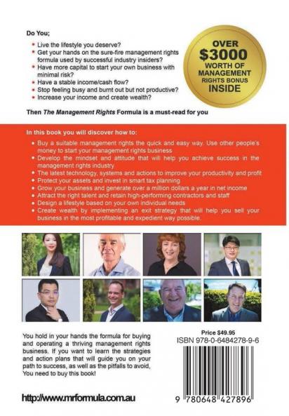 The Management Rights Formula: Work Smarter Create Wealth and Live the Lifestyle You Deserve