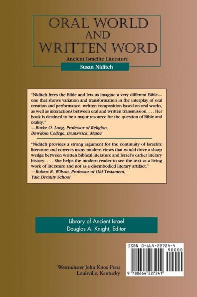 Oral World and Written Word: Ancient Israelite Literature (Library of Ancient Israel)