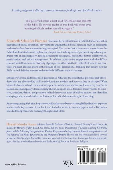 Democratizing Biblical Studies: Toward an Emancipatory Educational Space