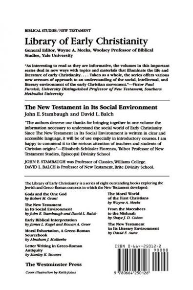 The New Testament in Its Social Environment: 2 (Library of Early Christianity)