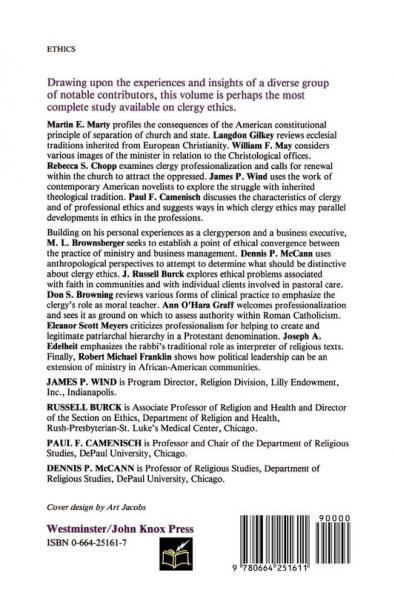 Clergy Ethics in a Changing Society: Mapping the Terrain