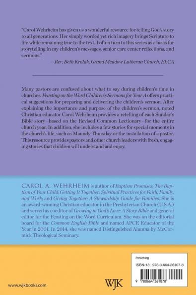 Feasting on the Word Childrens's Sermons for Year A