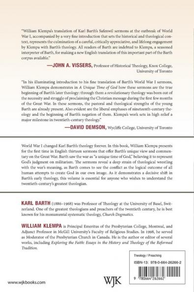 A Unique Time of God: Karl Barth's WWI Sermons