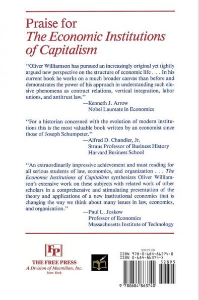 The Economic Intstitutions of Capitalism