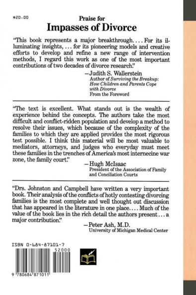 Impasses Of Divorce: The Dynamics and Resolution of Family Conflict