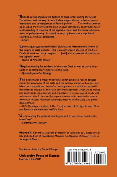 Class Struggle and the New Deal: Industrial Labour Industrial Capital and the State (Studies in historical social change)