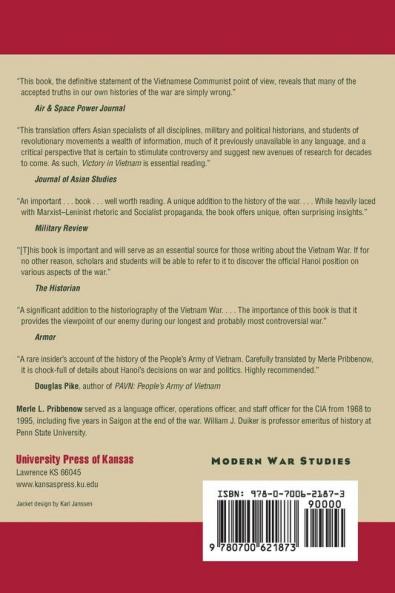 Victory in Vietnam: The Official History of the People’s Army of Vietnam 1954–1975 (Modern War Studies)