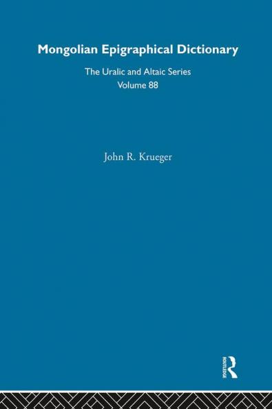 Mongolian Epigraphical Dictionary in Reverse Listing