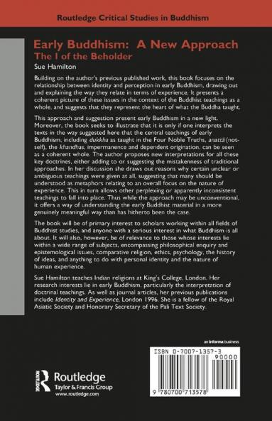 Early Buddhism: A New Approach