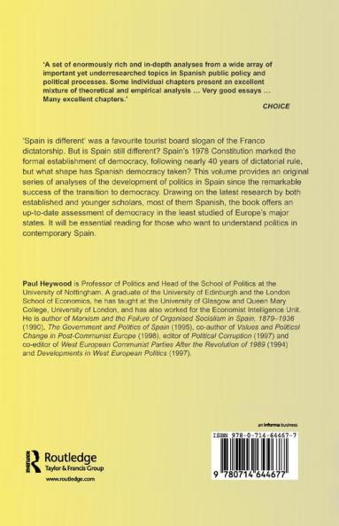 Politics and Policy in Democratic Spain