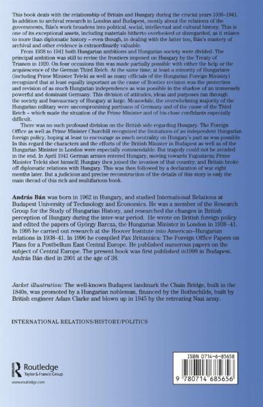 Hungarian-British Diplomacy 1938-1941