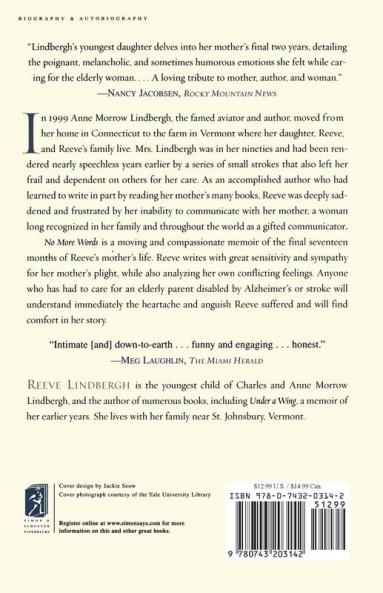 No More Words: A Journal of My Mother Anne Morrow Lindbergh