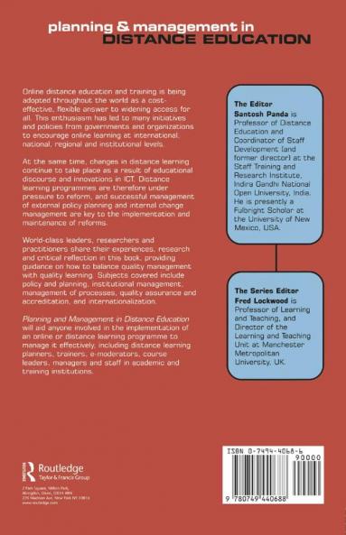 Planning and Management in Distance Education