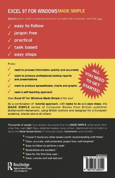 Excel 97 for Windows Made Simple