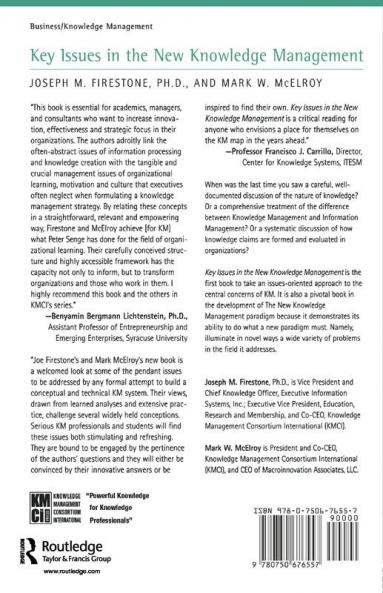 Key Issues in the New Knowledge Management