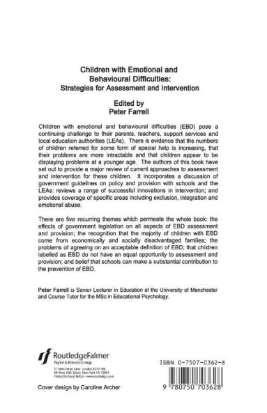 Children With Emotional And Behavioural Difficulties