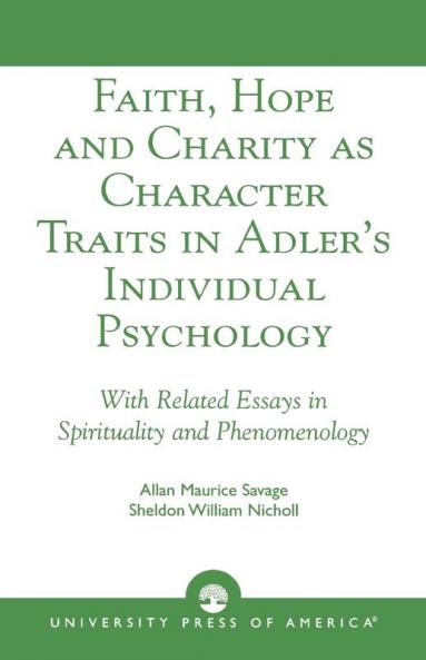Faith Hope and Charity as Character Traits in Adler's Individual Psychology