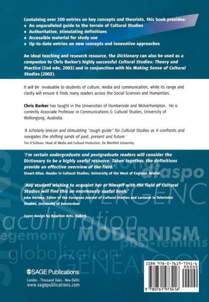 The SAGE Dictionary of Cultural Studies