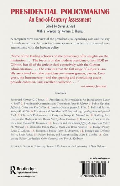 Presidential Policymaking: An End-of-century Assessment