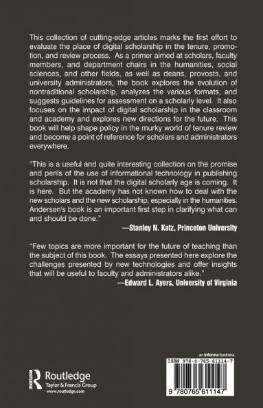 Digital Scholarship in the Tenure Promotion and Review Process
