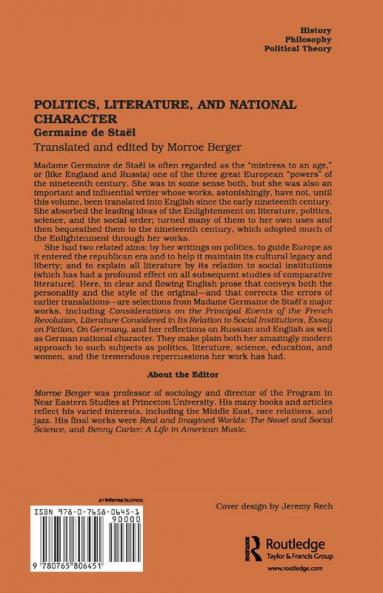 Politics Literature and National Character