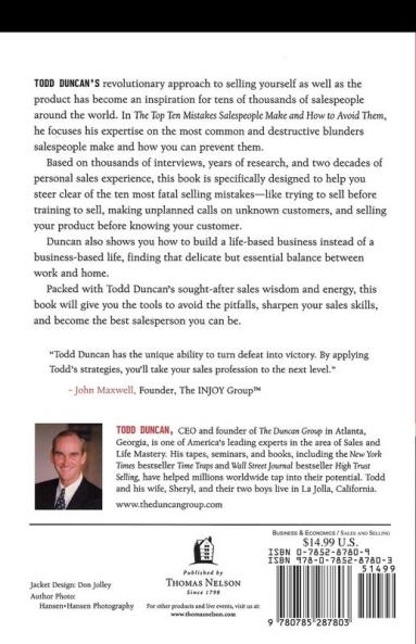 The Top Ten Mistakes Salespeople Make & How to Avoid Them