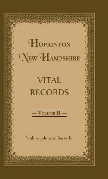 Hopkinton New Hampshire Vital Records Volume 2