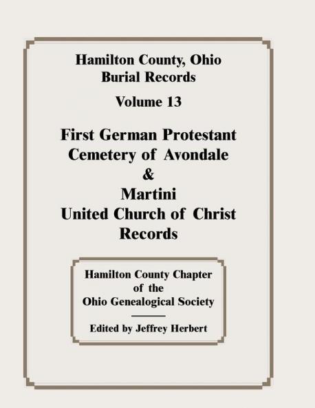 Hamilton County Ohio Burial Records Volume 13