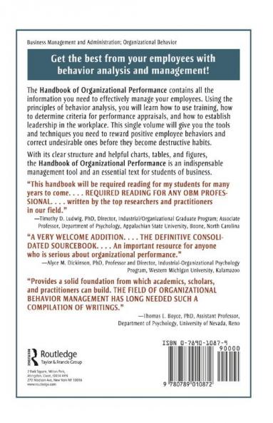 Handbook of Organizational Performance