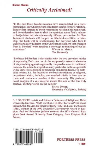 Paul and Palestinian Judaism