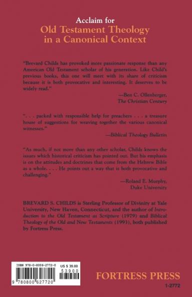 Old Testament Theology Canonic