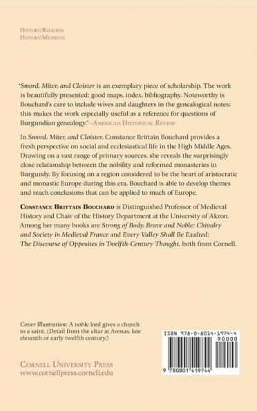 Sword Miter and Cloister: Nobility and the Church in Burgundy 980–1198