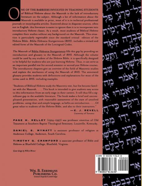 The Masorah of Biblia Hebraica Stuttgartensia