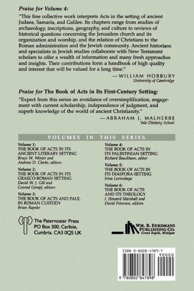 The Book of Acts in Its Palestinian Setting