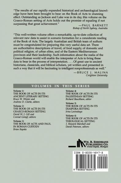 The Book of Acts in Its Graeco-Roman Setting