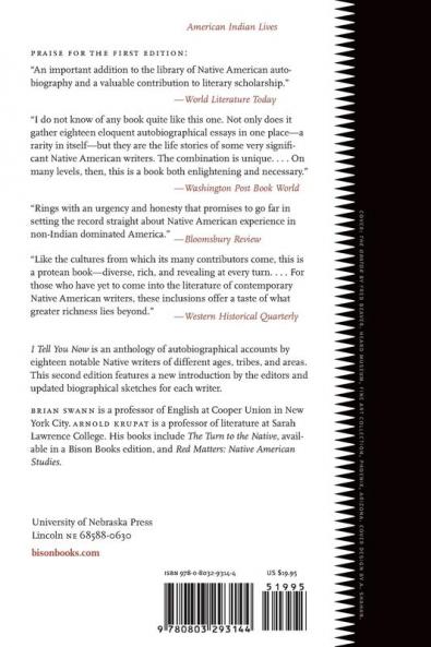 I Tell You Now: Autobiographical Essays by Native American Writers (American Indian Lives)