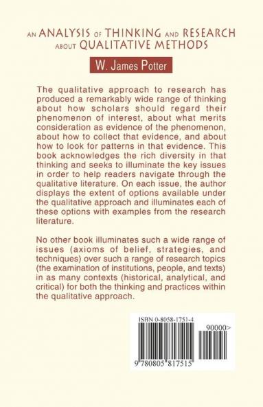 Analysis of Thinking and Research About Qualitative Methods