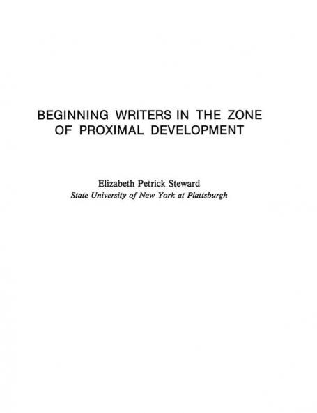 Beginning Writers in the Zone of Proximal Development