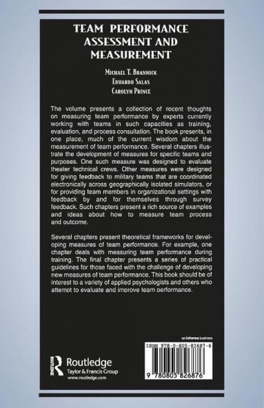 Team Performance Assessment and Measurement