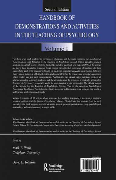 Handbook of Demonstrations and Activities in the Teaching of Psychology