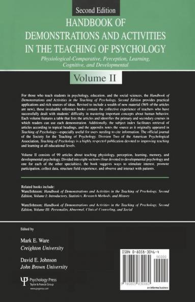 Handbook of Demonstrations and Activities in the Teaching of Psychology