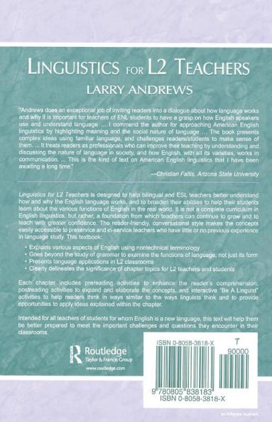 Linguistics for L2 Teachers