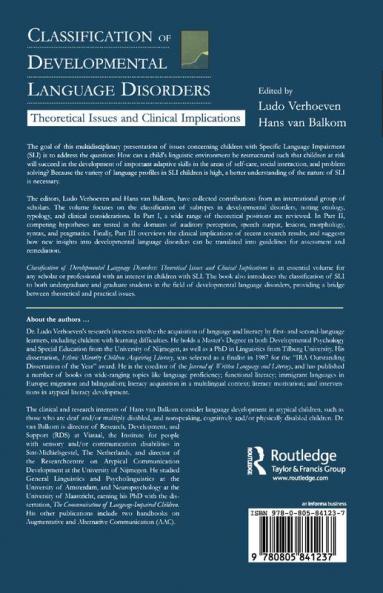 Classification of Developmental Language Disorders