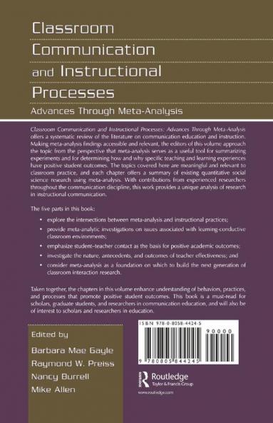 Classroom Communication and Instructional Processes