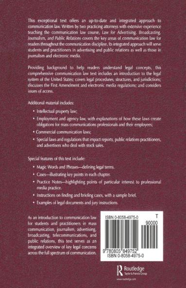 Law for Advertising Broadcasting Journalism and Public Relations