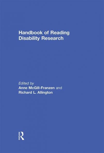 Handbook of Reading Disability Research