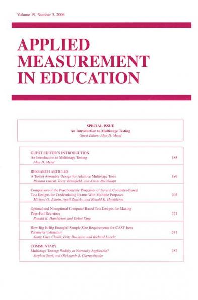 Introduction To Multistage Testing Ame V19#3